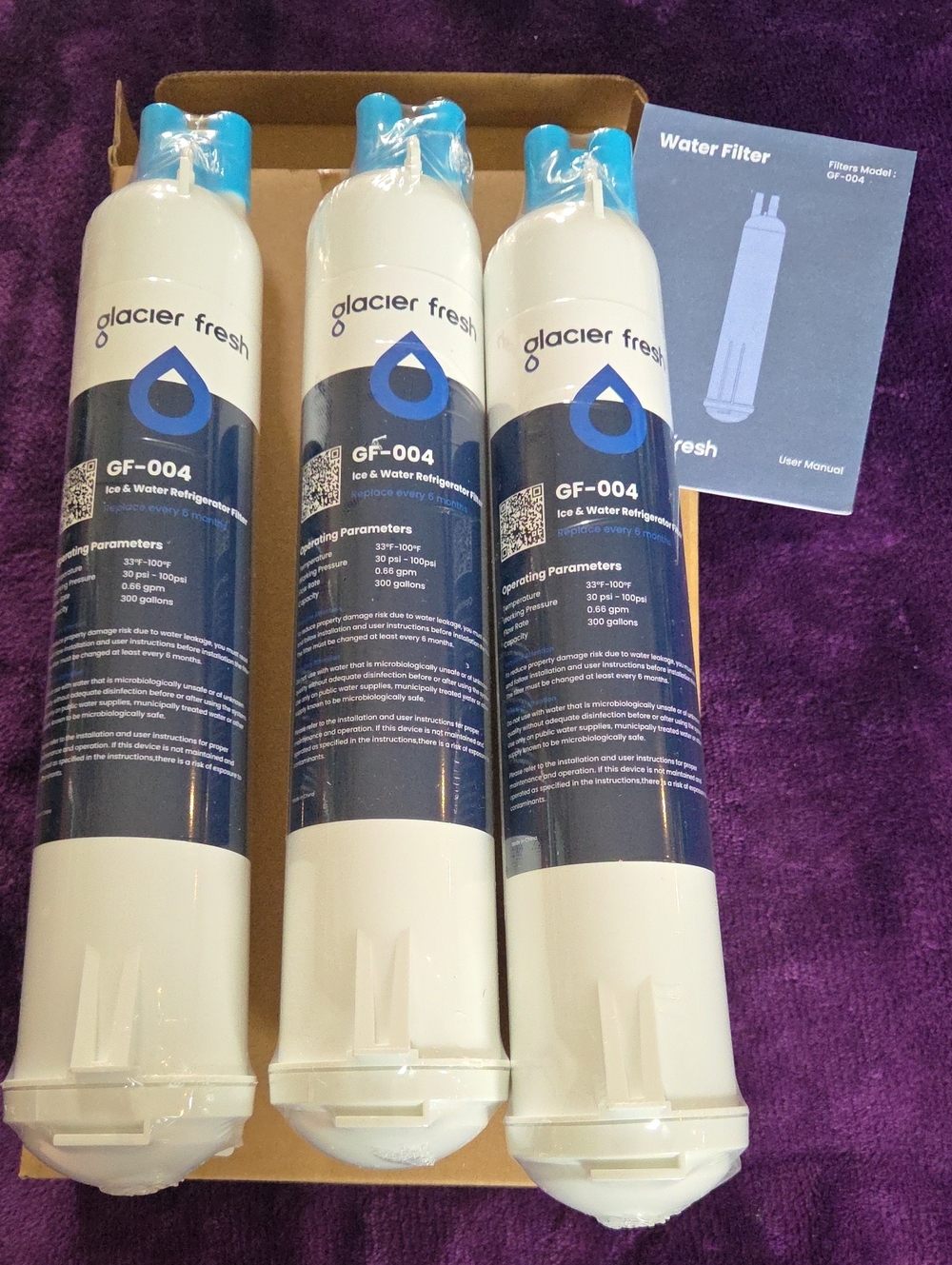 GLACIER FRESH EDR3RXD1 Compatible 4396841 Refrigerator Water Filters 3 of 3 NEW